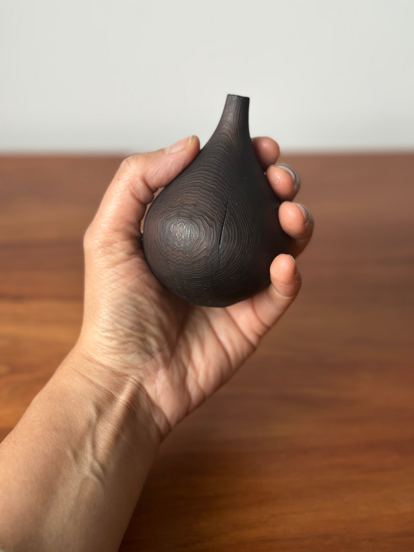 charred teardrop vase